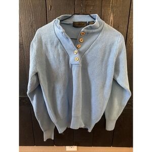 Vintage Eddie Bauer 100% Cotton Long Sleeve Sweater Woman's Size Small Blue